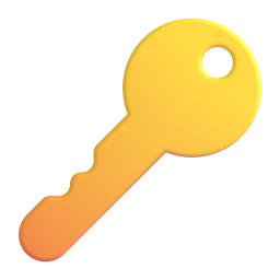 API keys security 3D icon